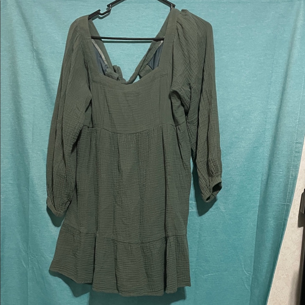 Elegant Forest Green Mini Dress